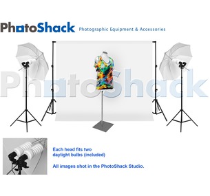 Complete Cool Light (700w) Package with Umbrella Set + 3m Backdrop